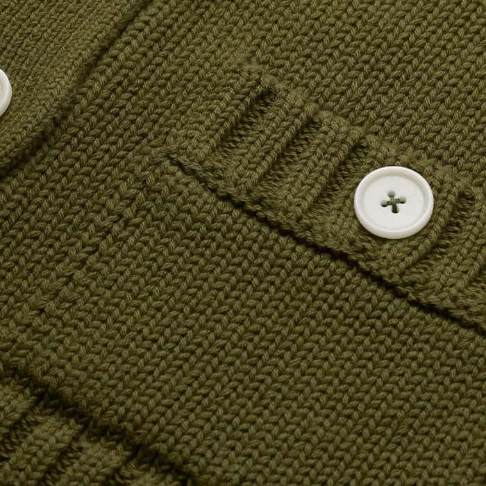 Olive Green Straight Crop Cardigan meandem