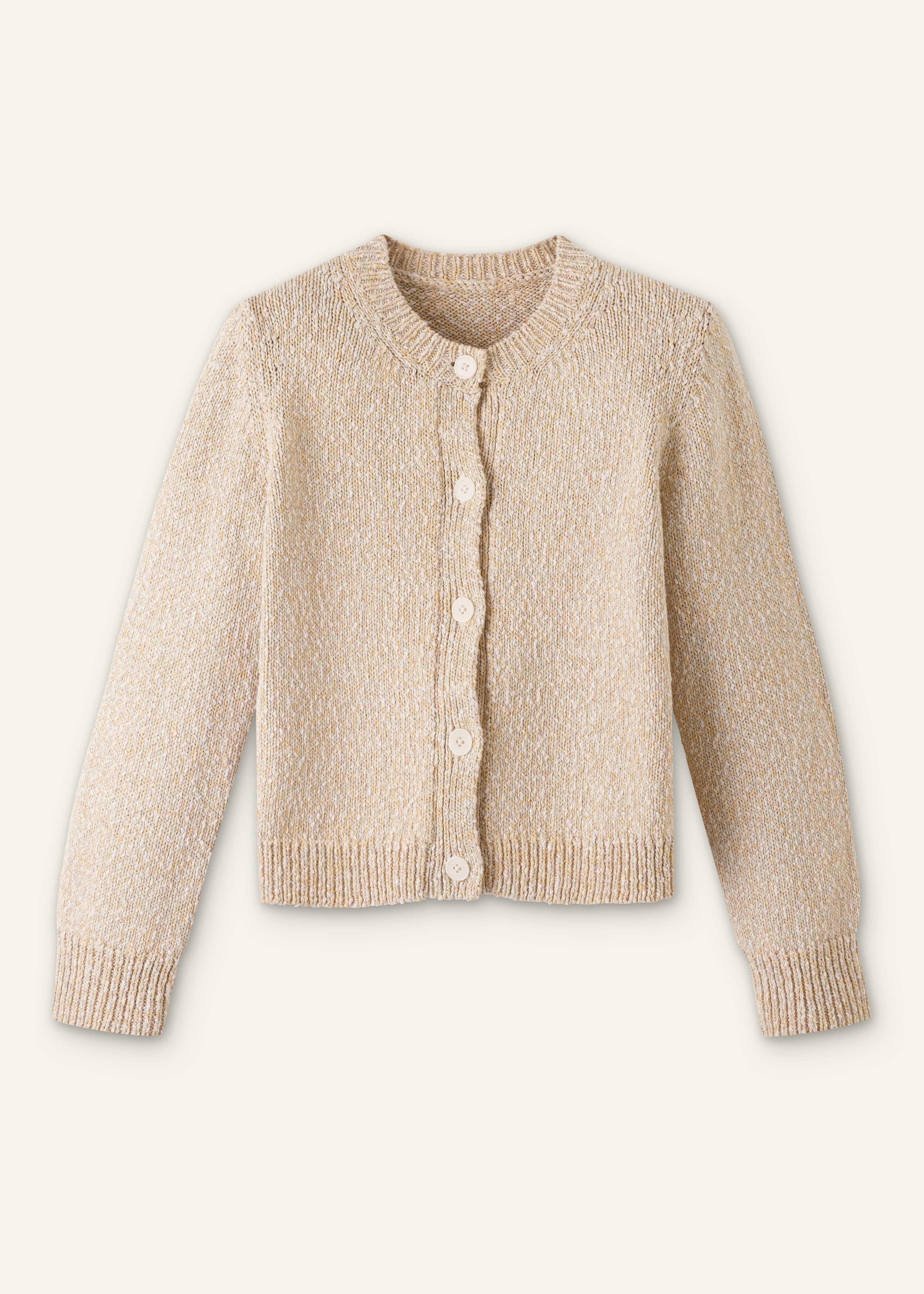 Yellow Relaxed Crew Neckline Cardigan meandem