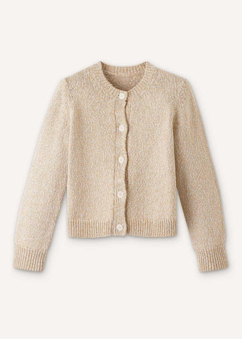 Yellow Relaxed Crew Neckline Cardigan meandem