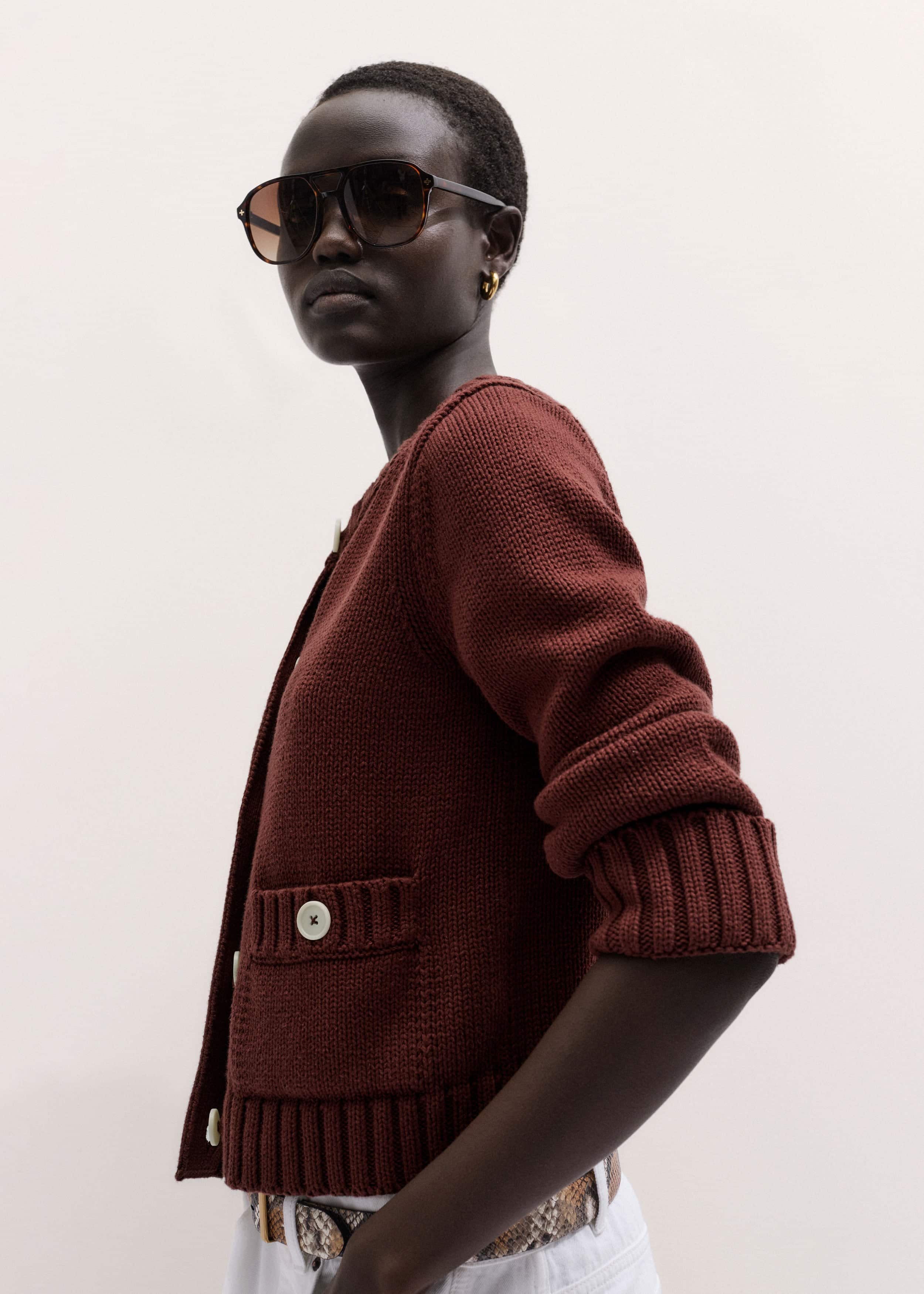 Cinnamon Straight Crop Cardigan meandem
