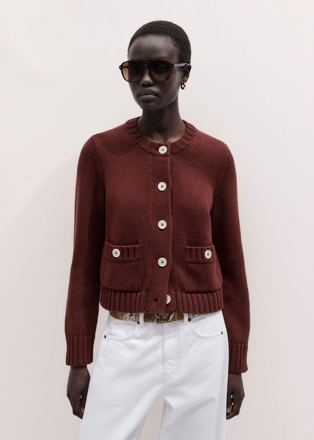 Cinnamon Straight Crop Cardigan meandem