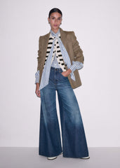 Cream Bouclé Stripe Short Sleeve Cardigan meandem