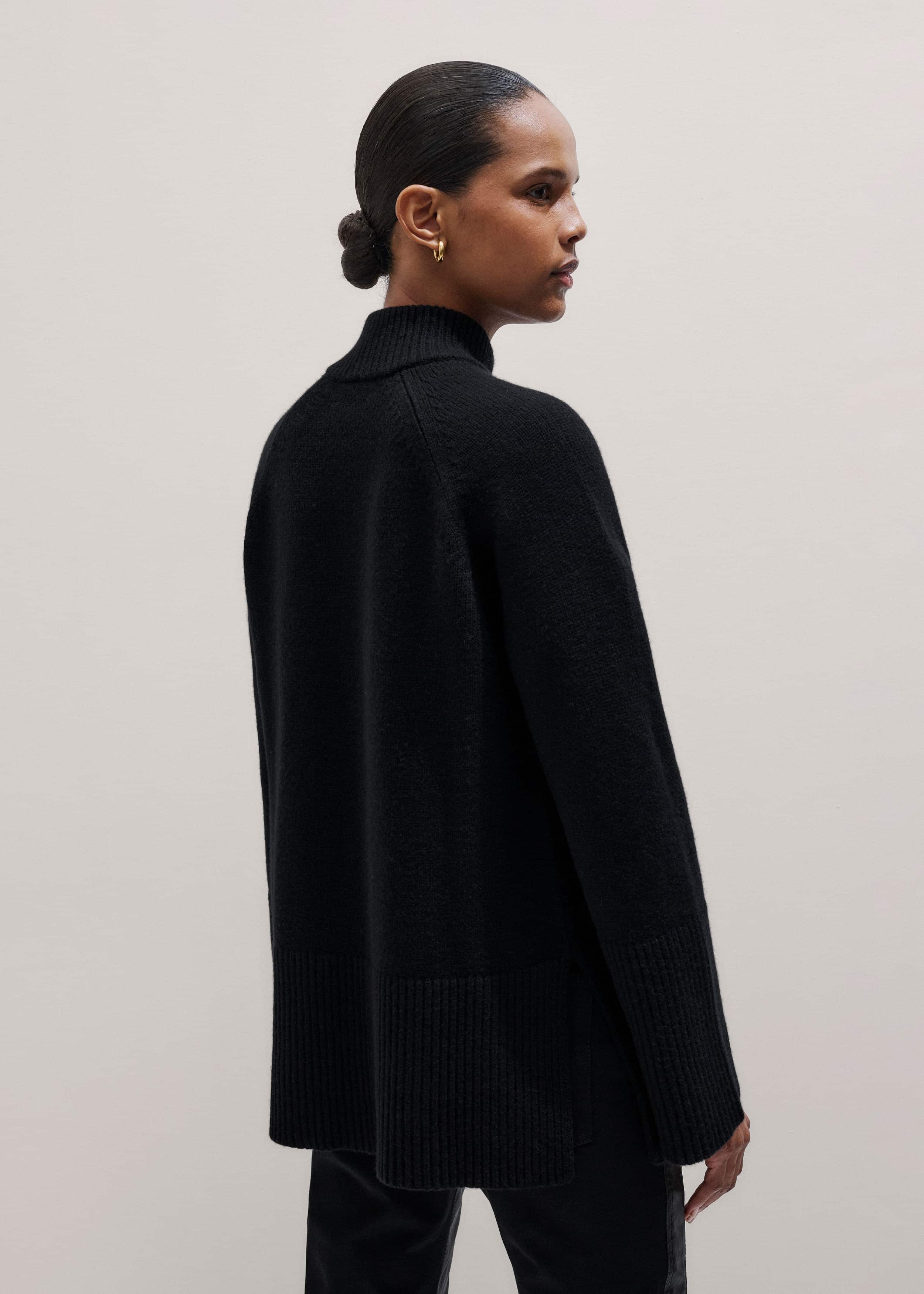 Black Button-Through Longline Cardigan meandem