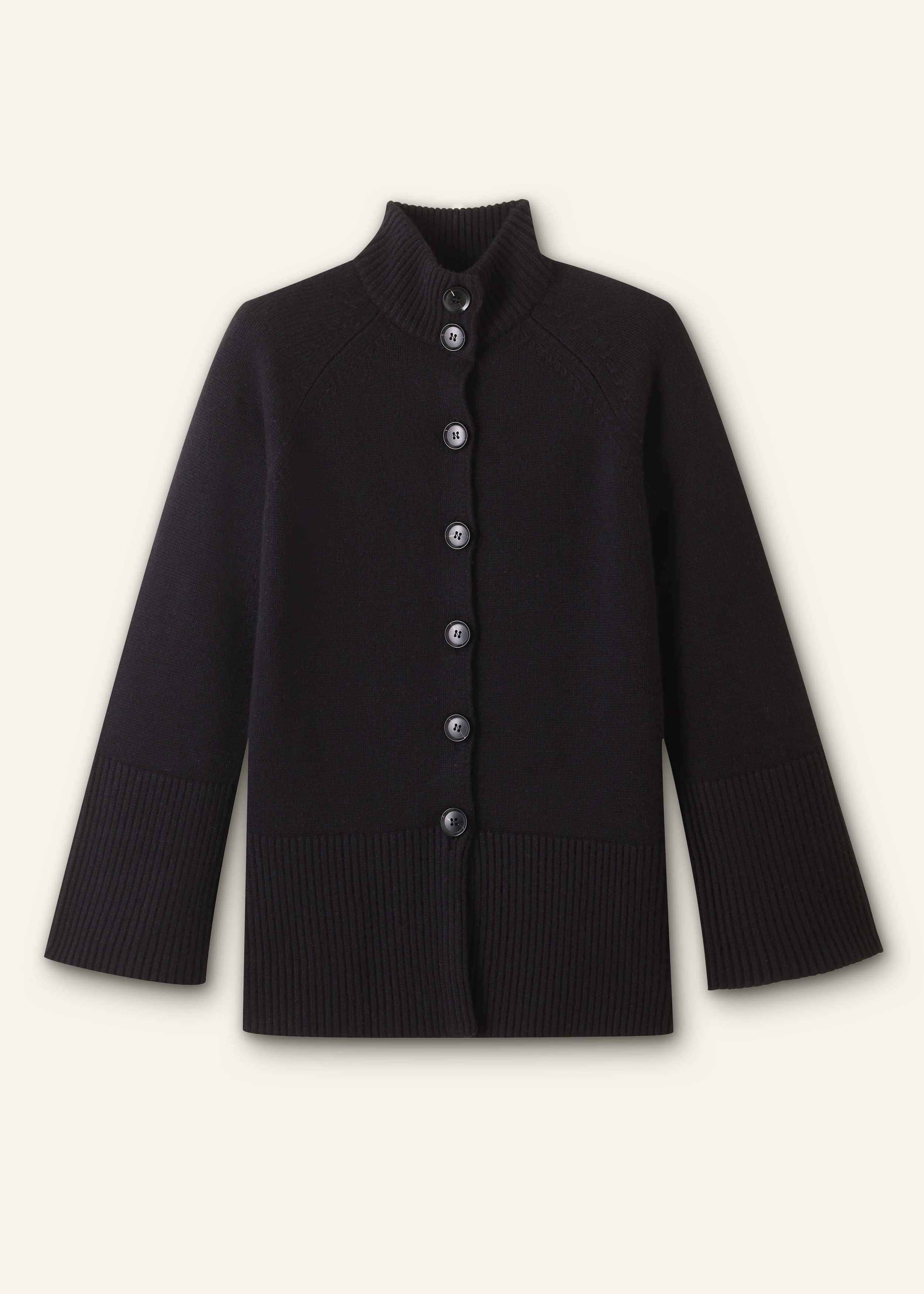 Black Button-Through Longline Cardigan meandem