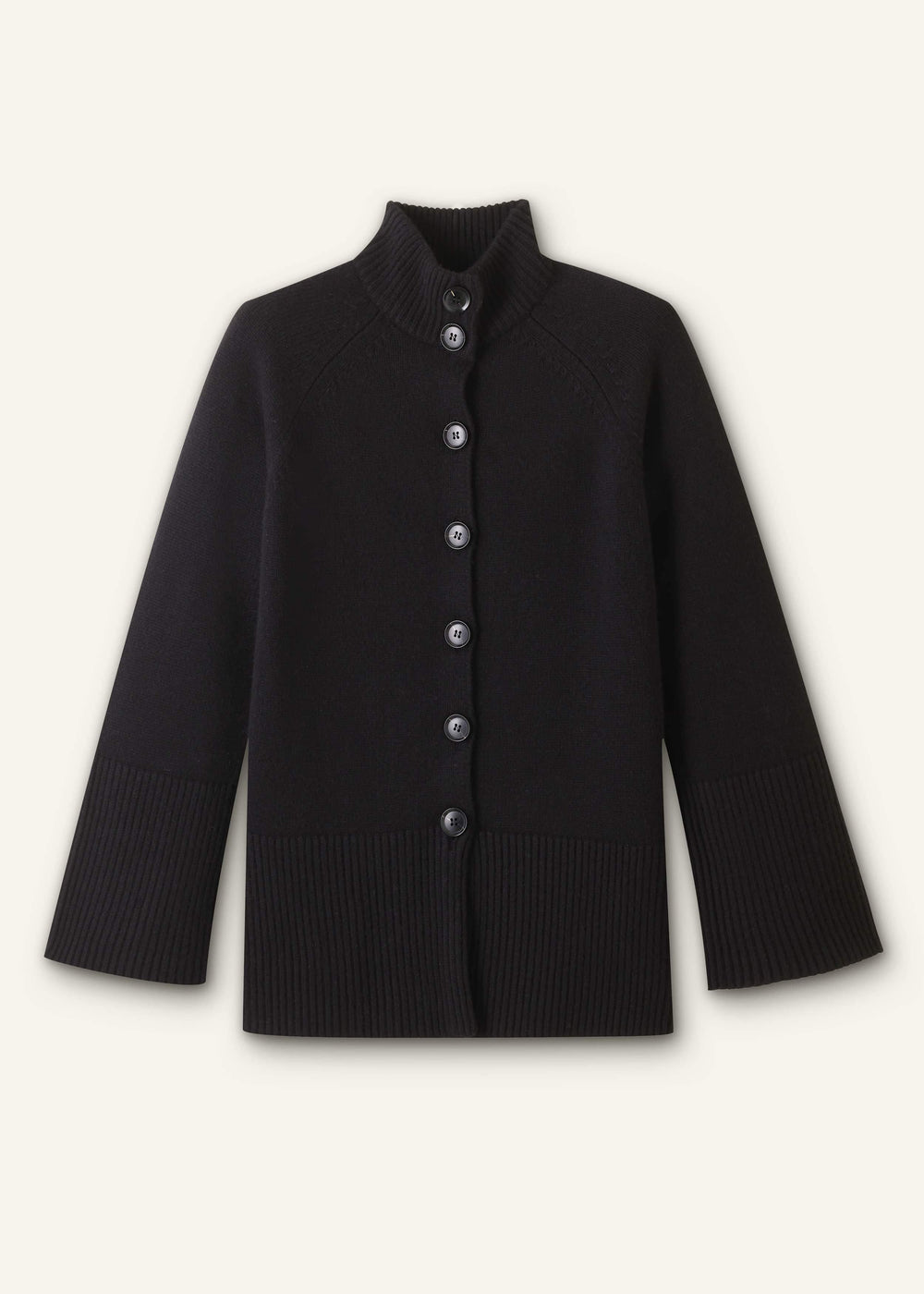 Black Button-Through Longline Cardigan meandem