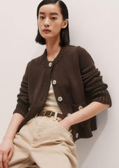 Brown Crop Cardigan meandem