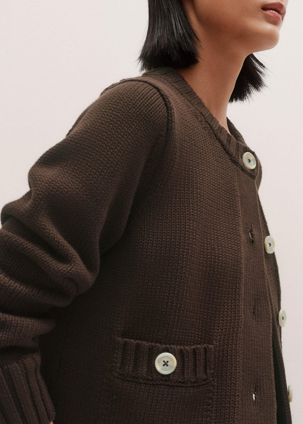 Brown Crop Cardigan meandem