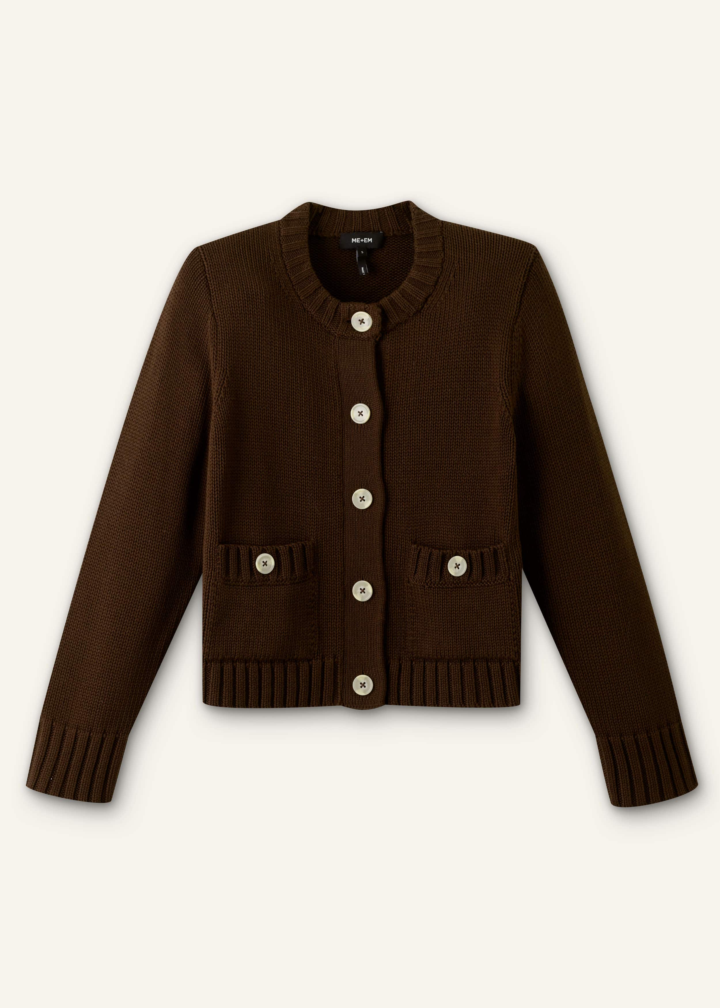 Brown Crop Cardigan meandem