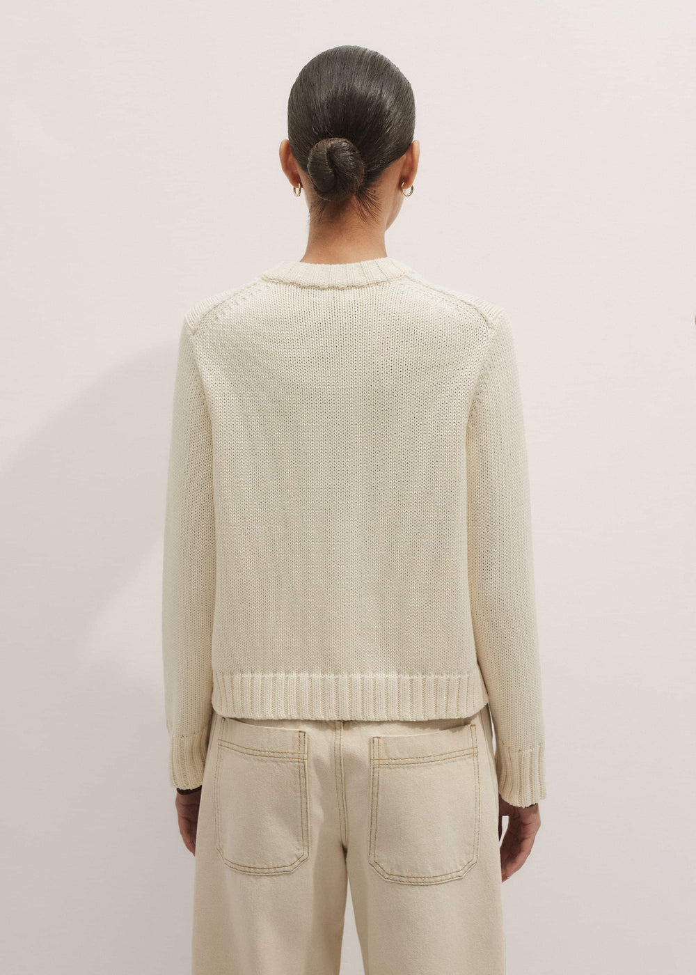 Cream Bracelet Sleeve Cropped Cardigan meandem