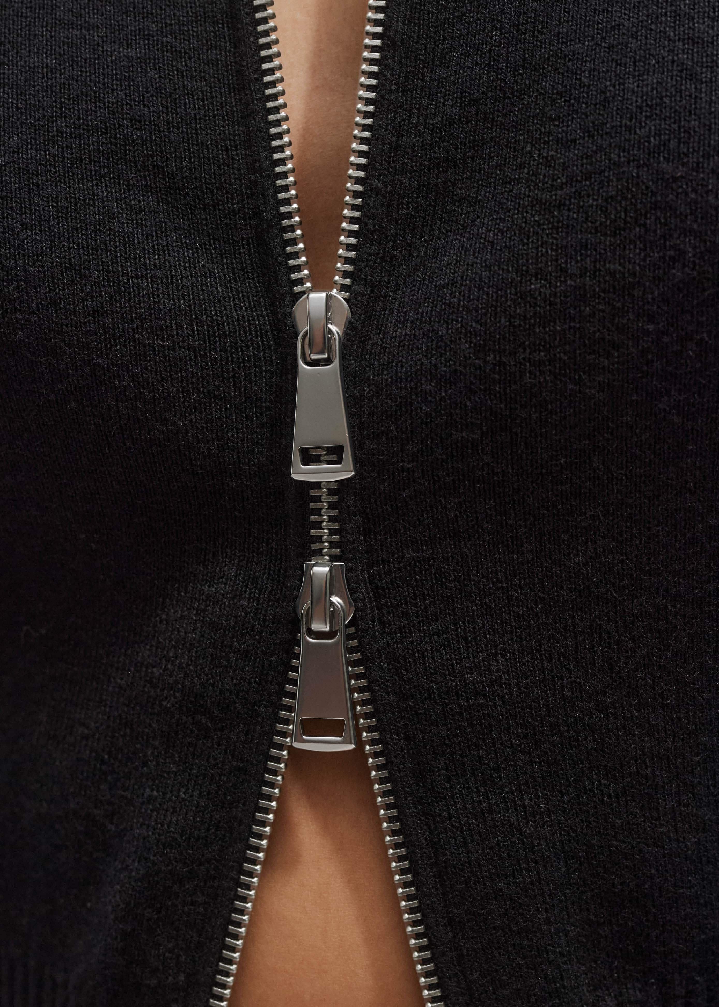 Black Milano Knit Two-Way Zip Cardigan meandem