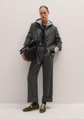 Silver Gray Mélange Cashmere Relaxed Fit Box Zip Hoodie meandem