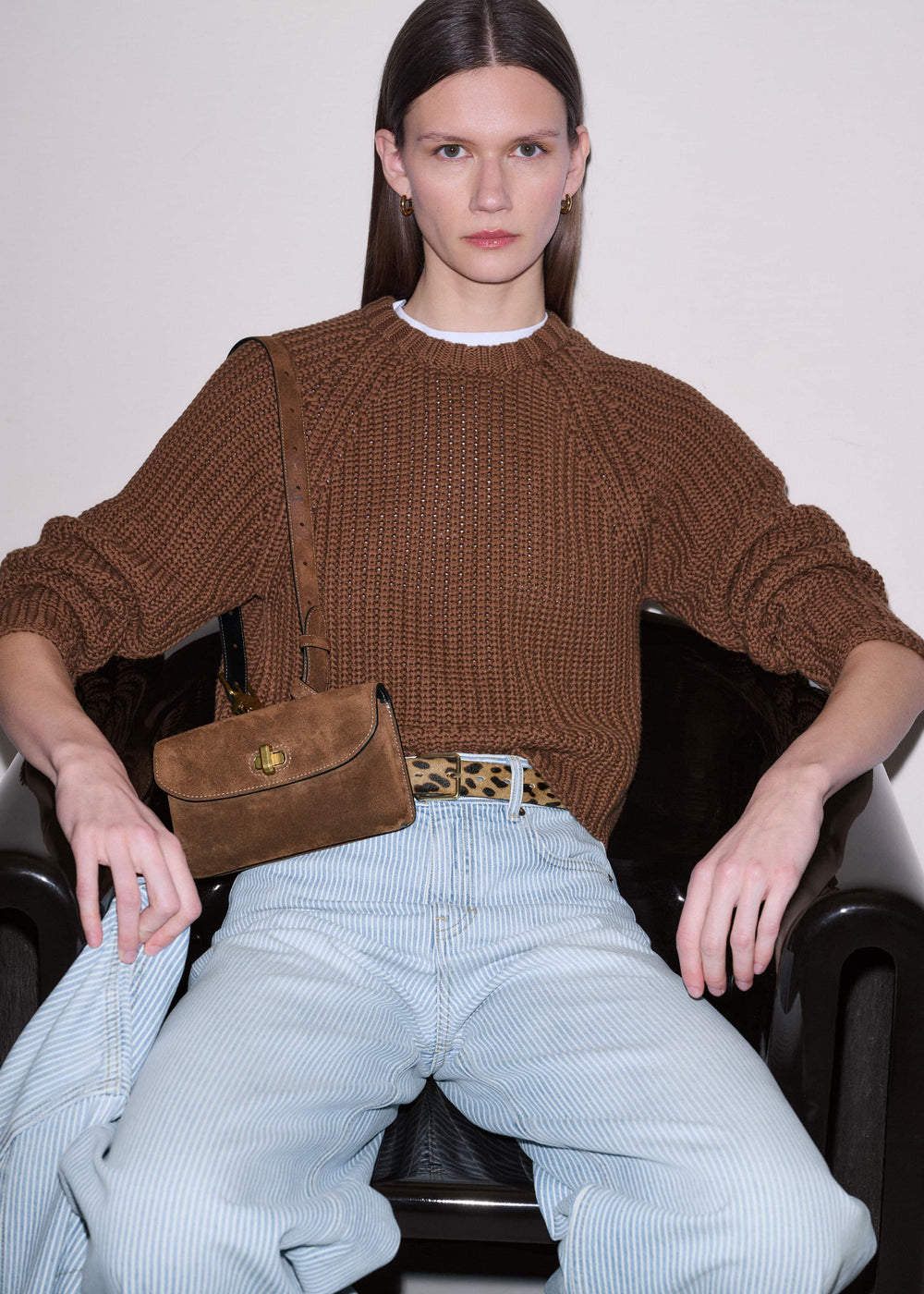 Brown Chunky Cotton Raglan Sweater meandem