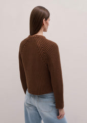 Brown Chunky Cotton Raglan Sweater meandem