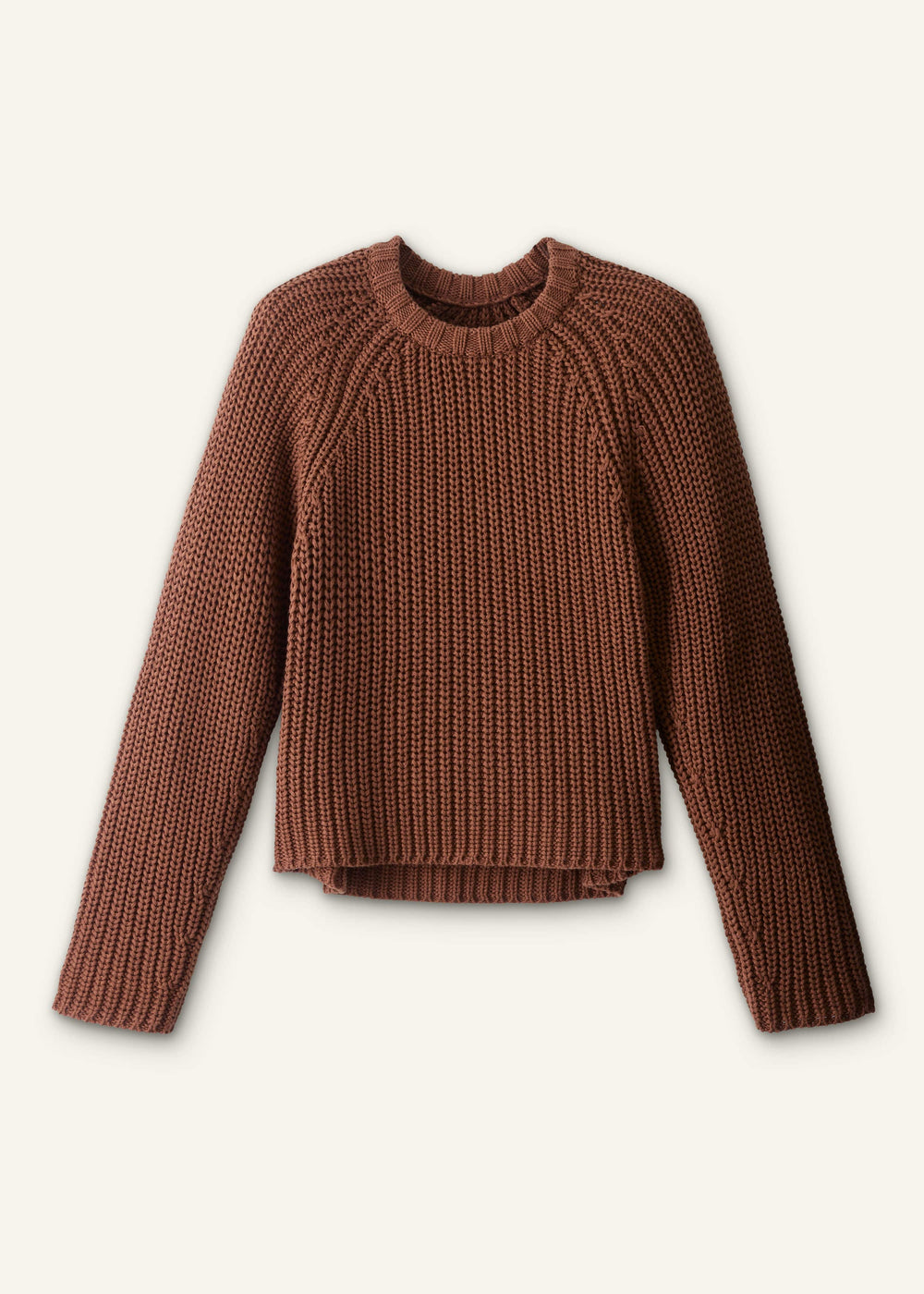 Brown Chunky Cotton Raglan Sweater meandem