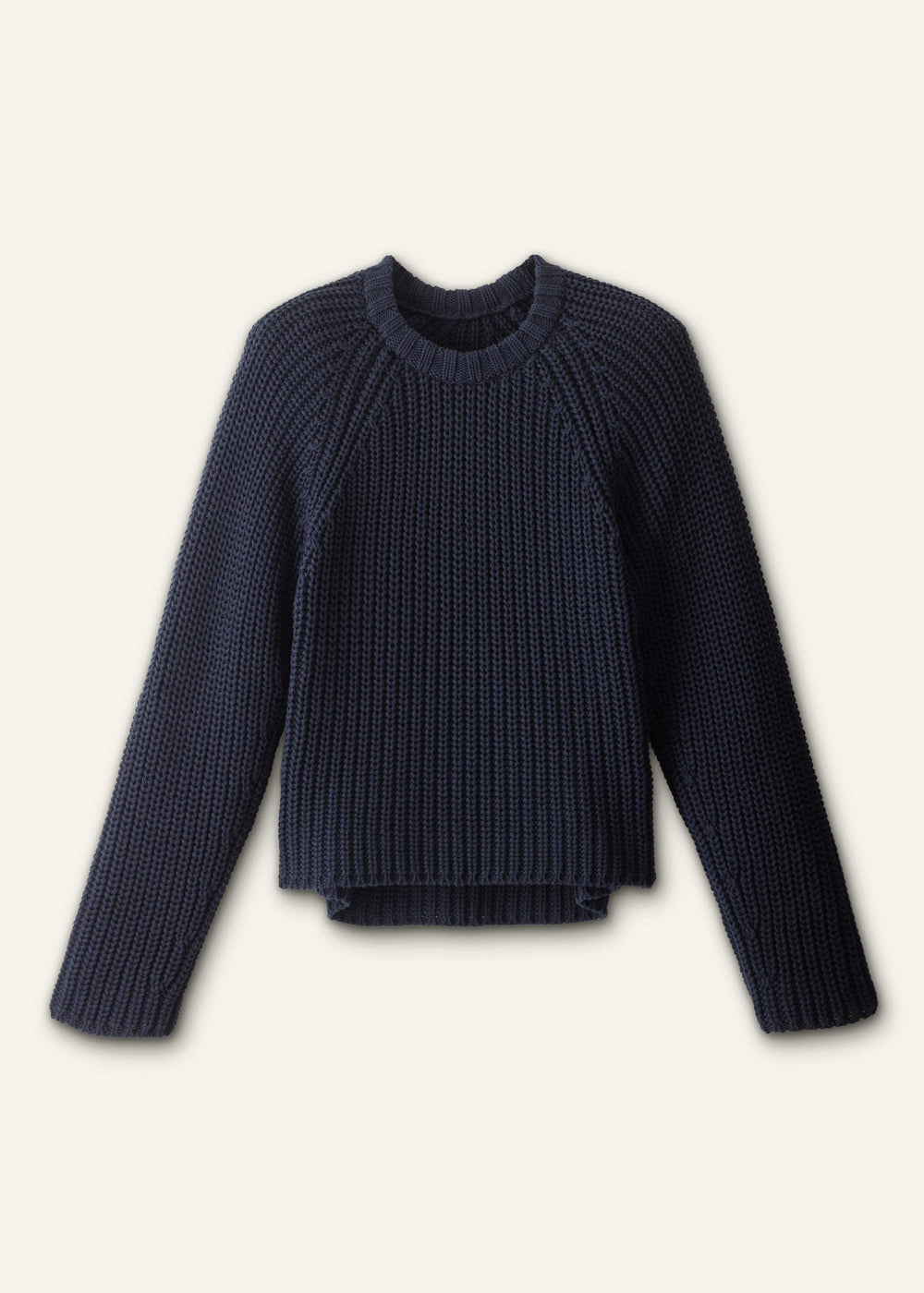 Navy Chunky Cotton Raglan Sweater meandem