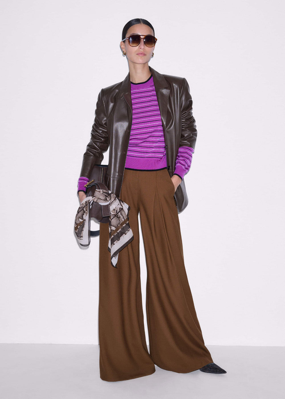 Textured Stripe Straight Sweater meandem