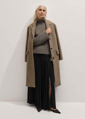 Brown Cashmere High Neck Relaxed Statement Sweater meandem