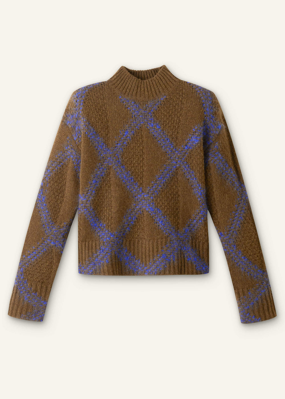 Green Merino Statement Textured Argyle Sweater meandem