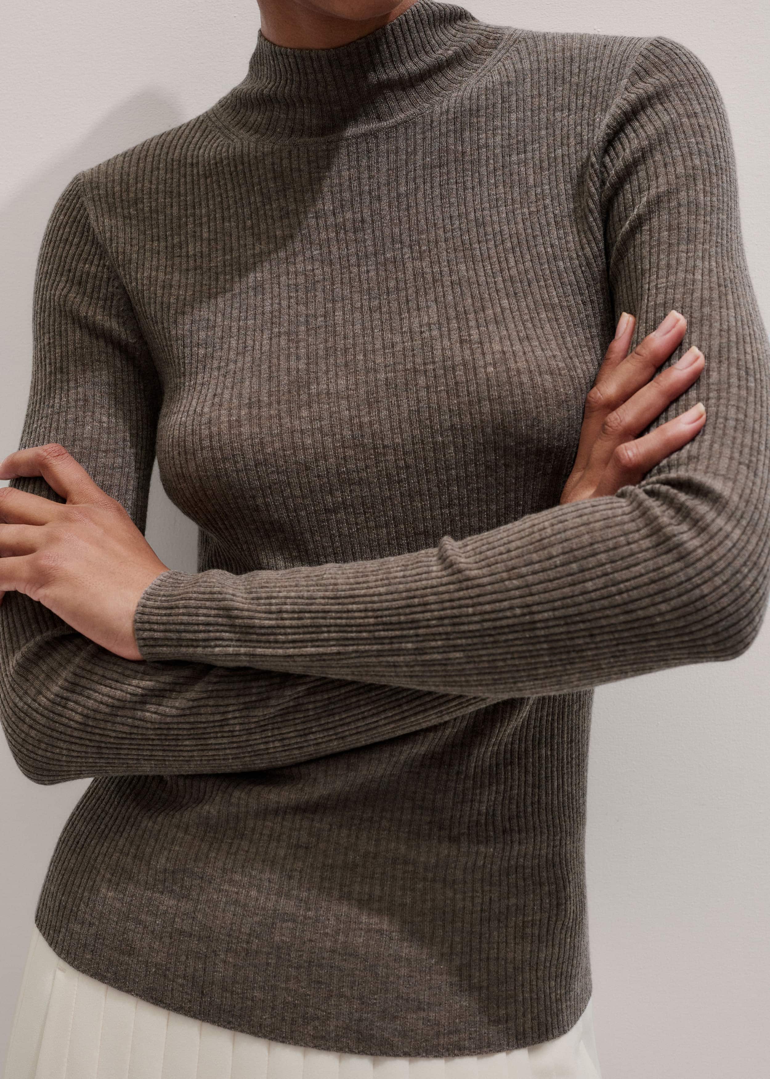 Brown Barely There Slim Layering Sweater meandem