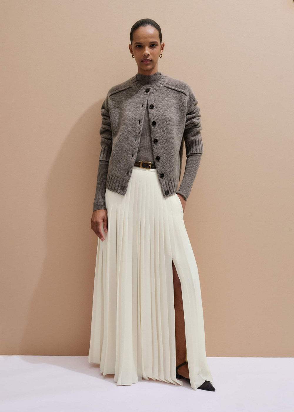 Brown Barely There Slim Layering Sweater meandem