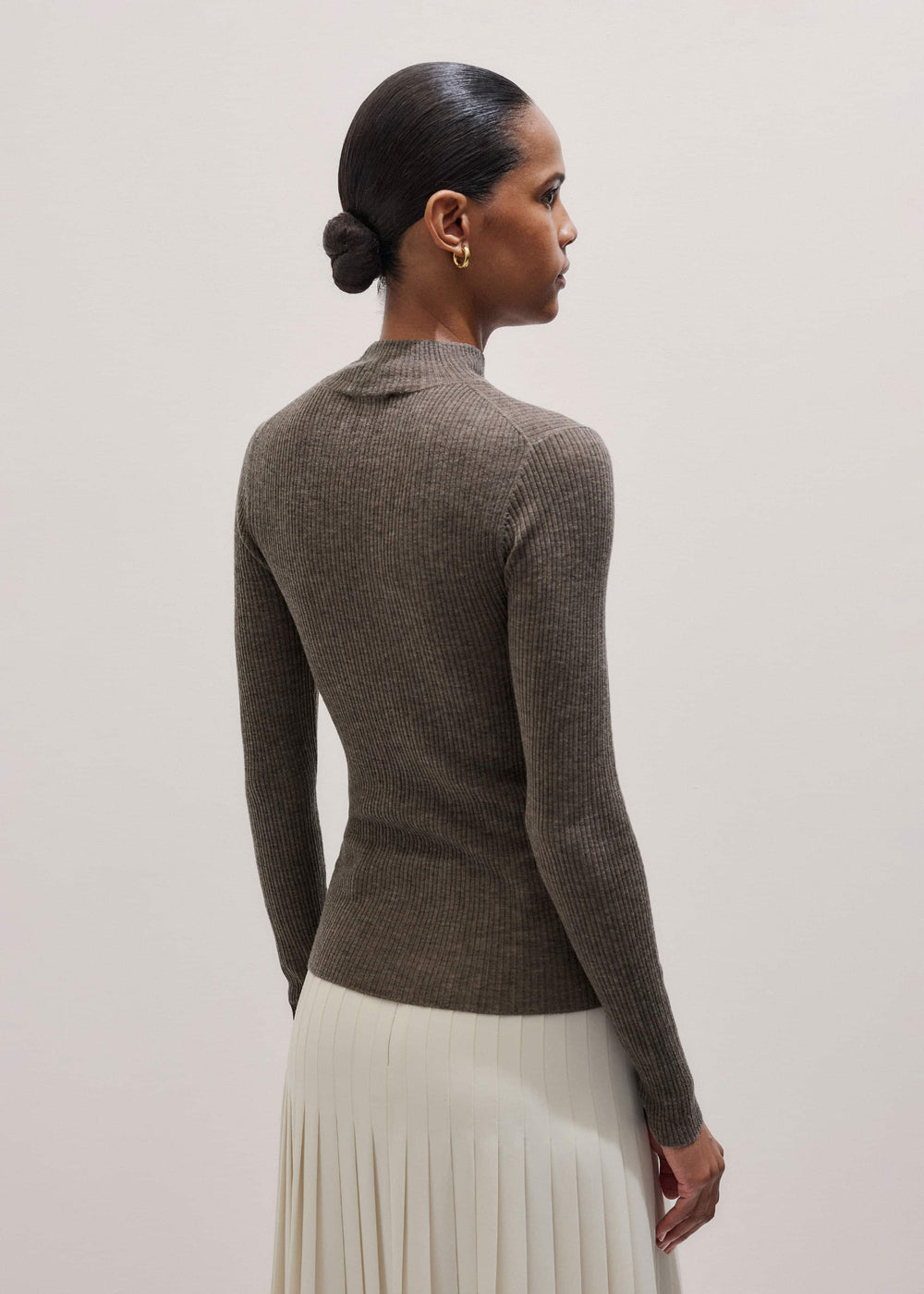 Brown Barely There Slim Layering Sweater meandem