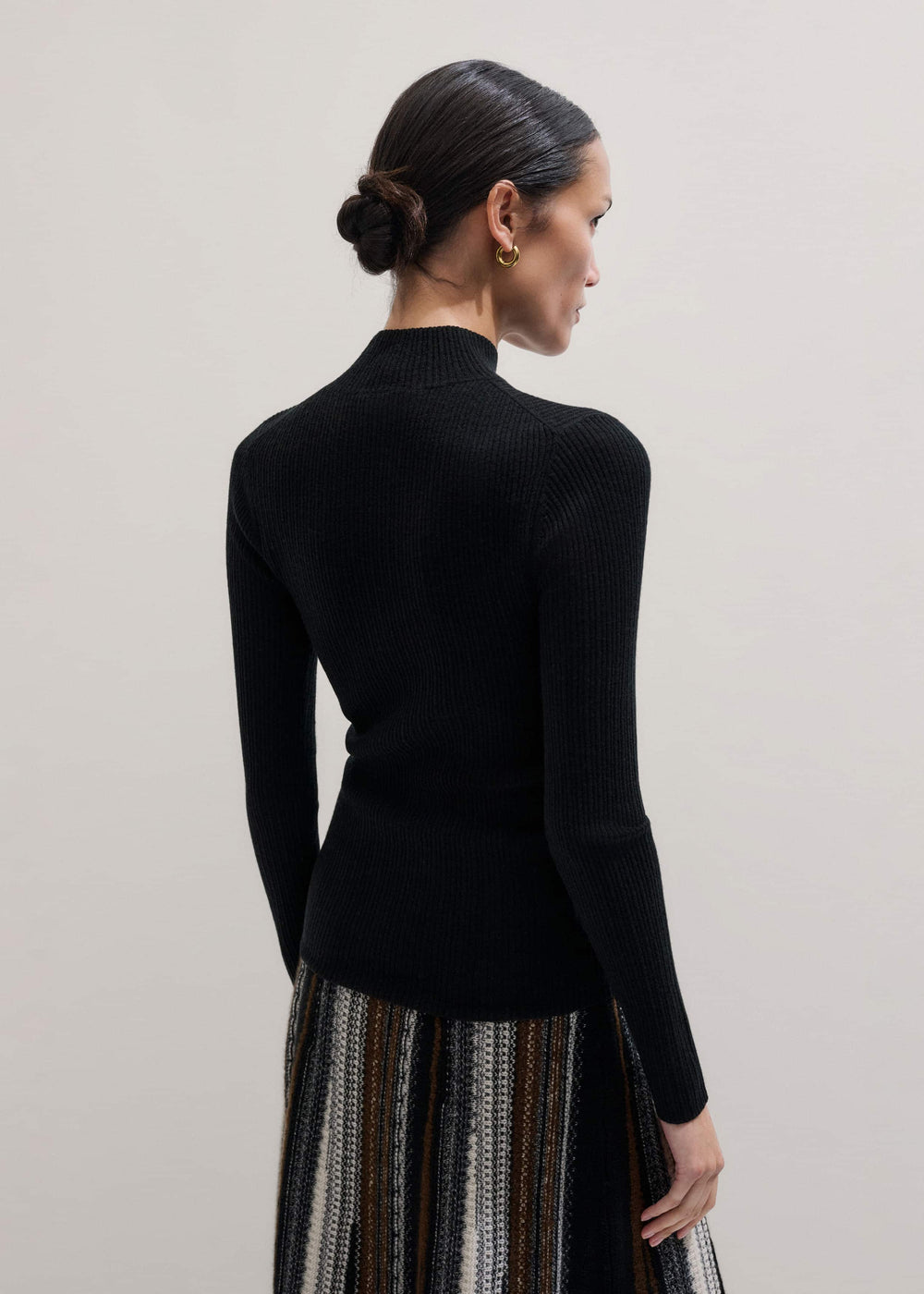 Black Barely There Slim Rib Layering Sweater meandem