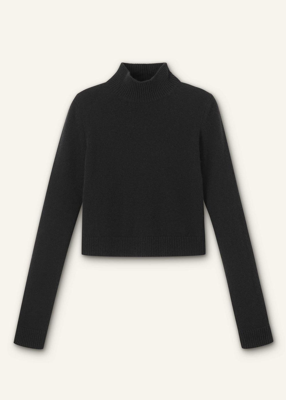 Black High Neck Crop Sweater meandem