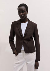Brown Fitted Short Blazer meandem