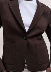 Brown Fitted Short Blazer meandem