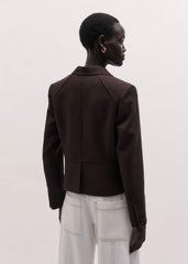 Brown Fitted Short Blazer meandem