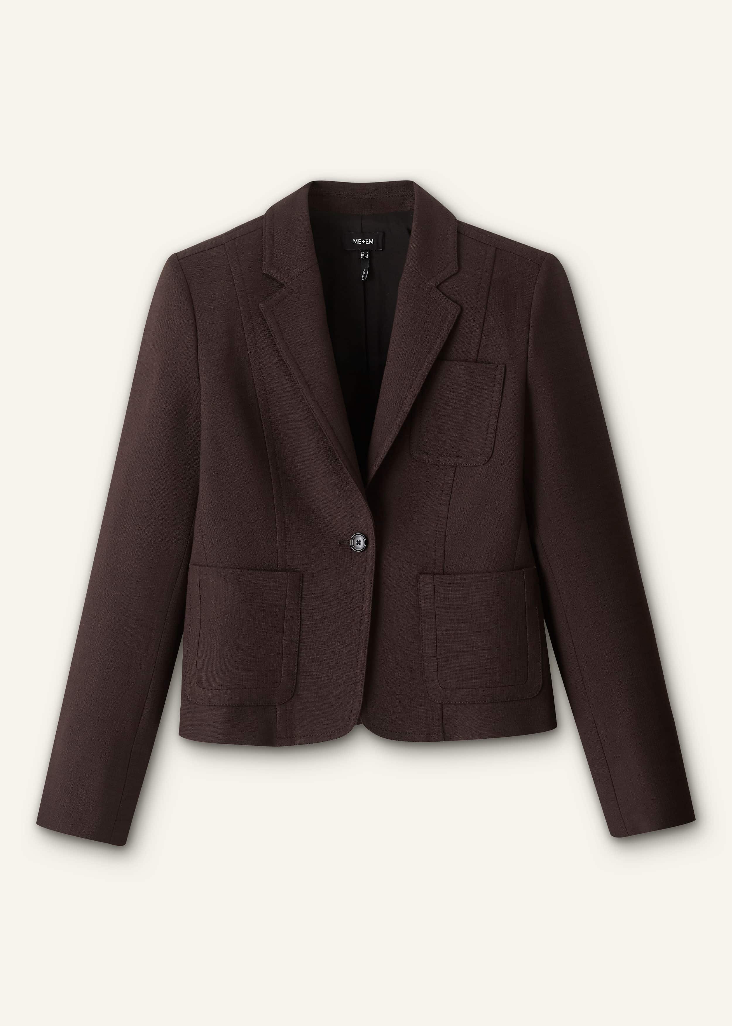 Brown Fitted Short Blazer meandem