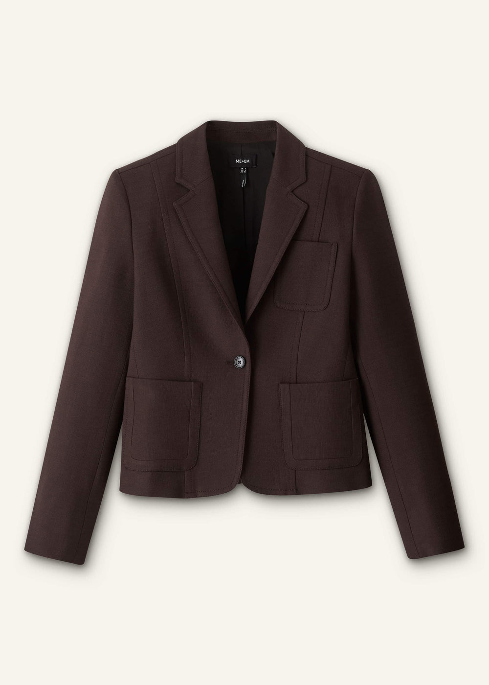 Brown Fitted Short Blazer meandem