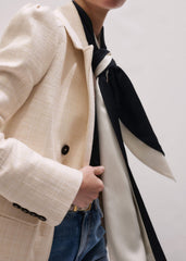 Ivory Slim Feminine Sleeve Blazer meandem