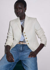 Ivory Fitted Utility Jacket meandem