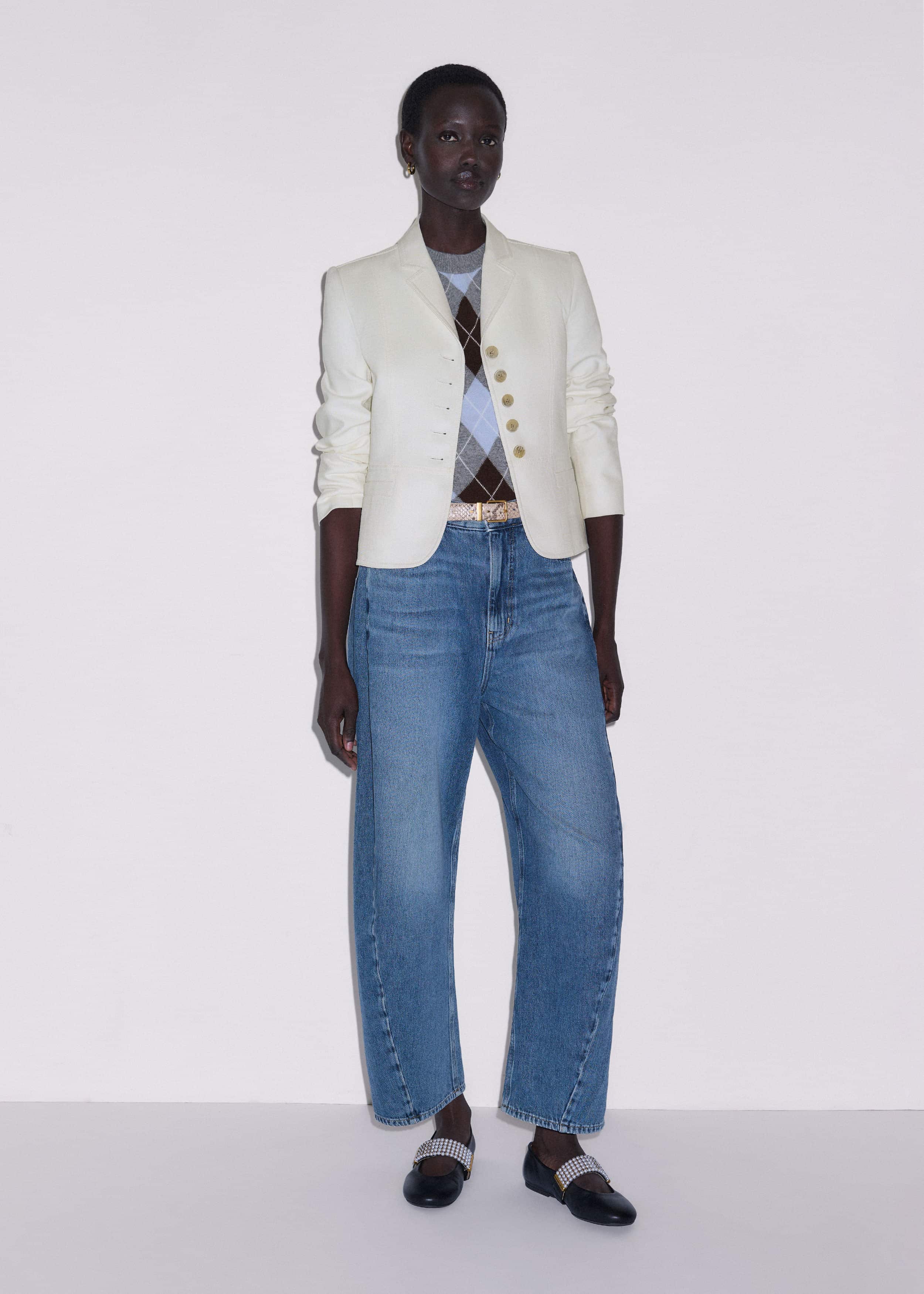 Ivory Fitted Utility Jacket meandem