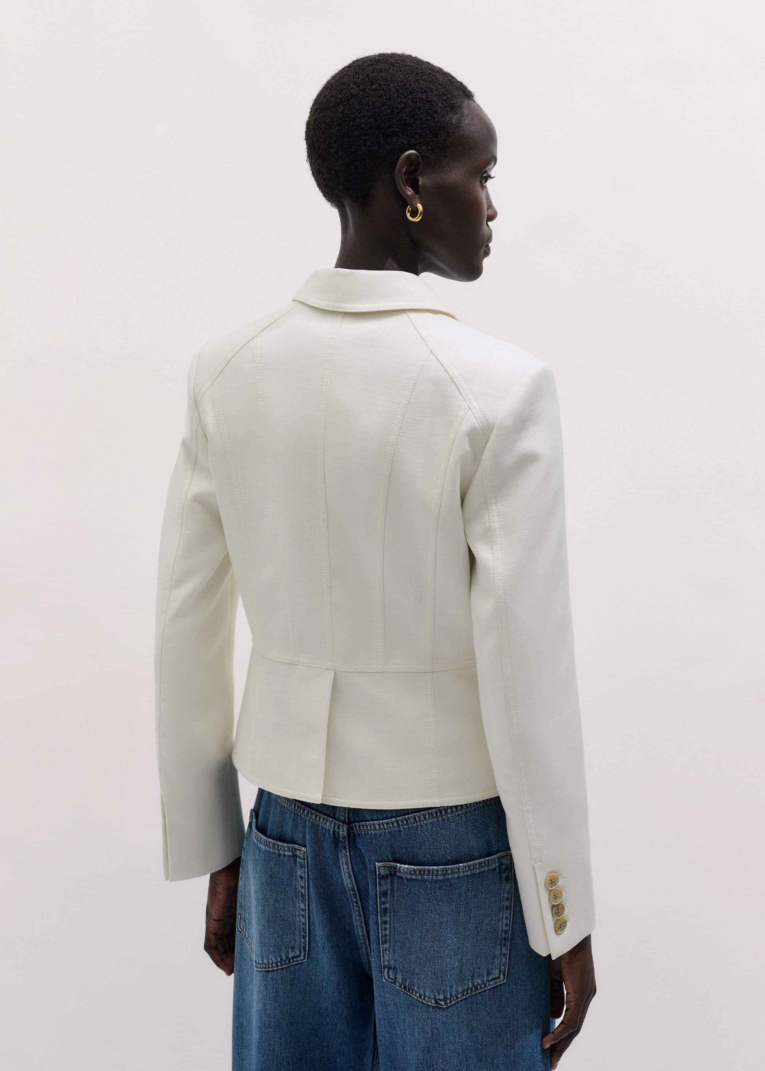 Ivory Fitted Utility Jacket meandem
