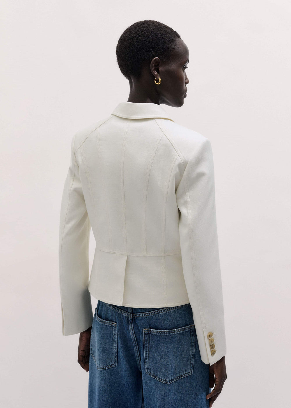 Ivory Fitted Utility Jacket meandem
