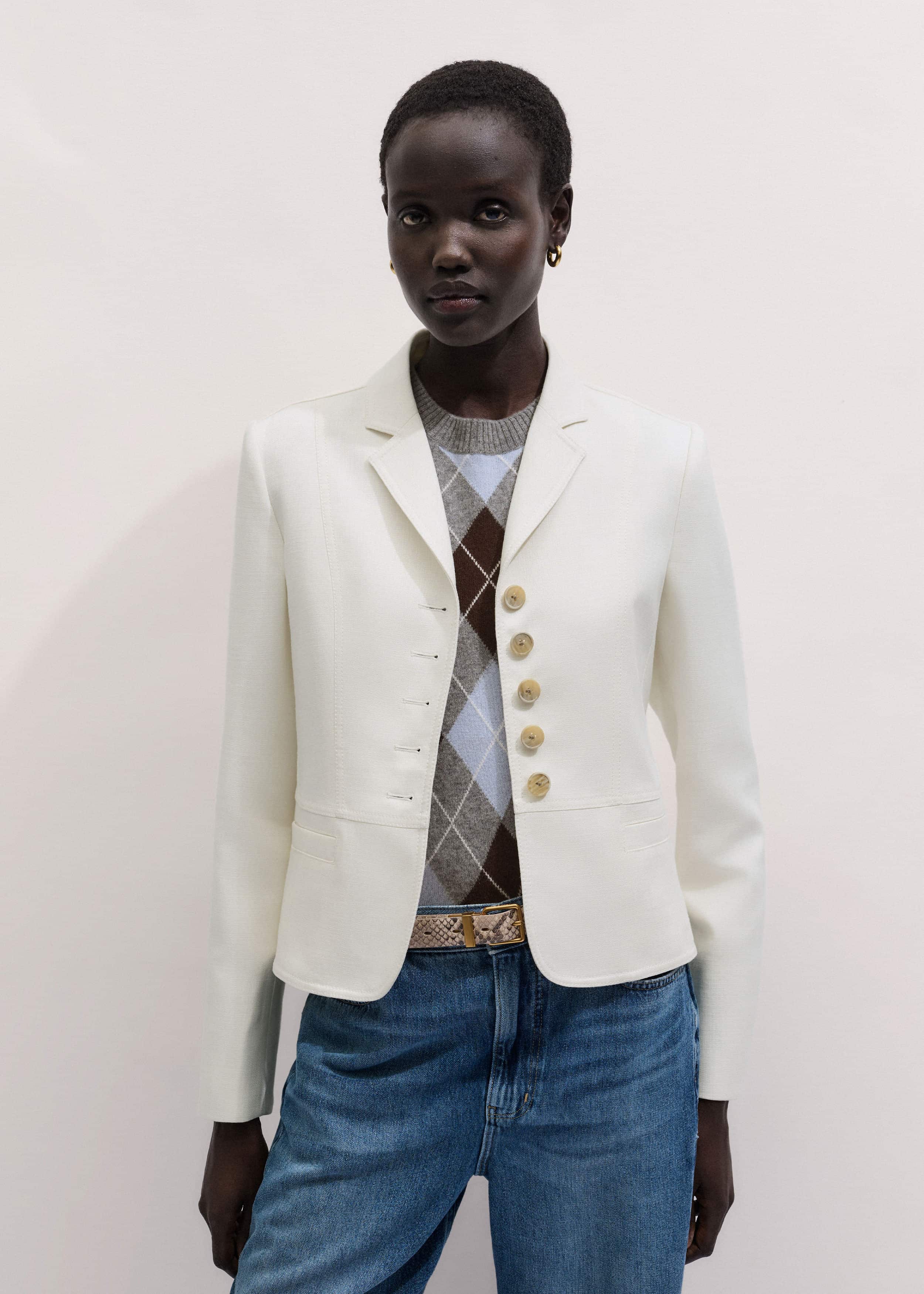 Ivory Fitted Utility Jacket meandem