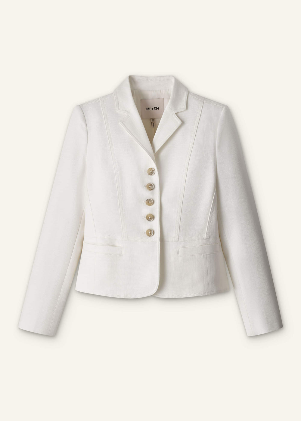 Ivory Fitted Utility Jacket meandem