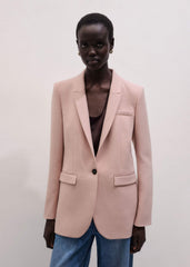 Pink Sharp Shoulder Blazer meandem