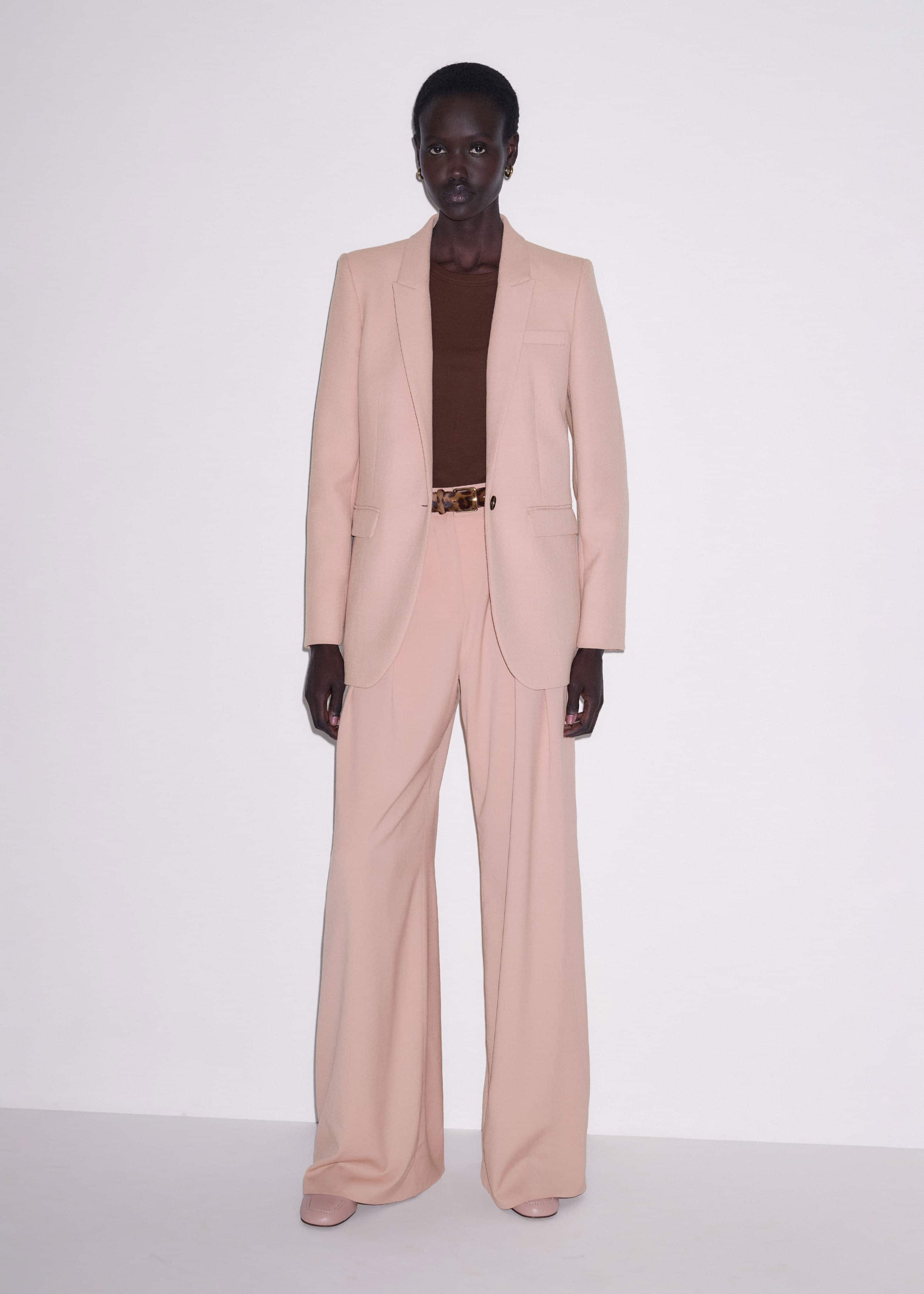 Pink Sharp Shoulder Blazer meandem