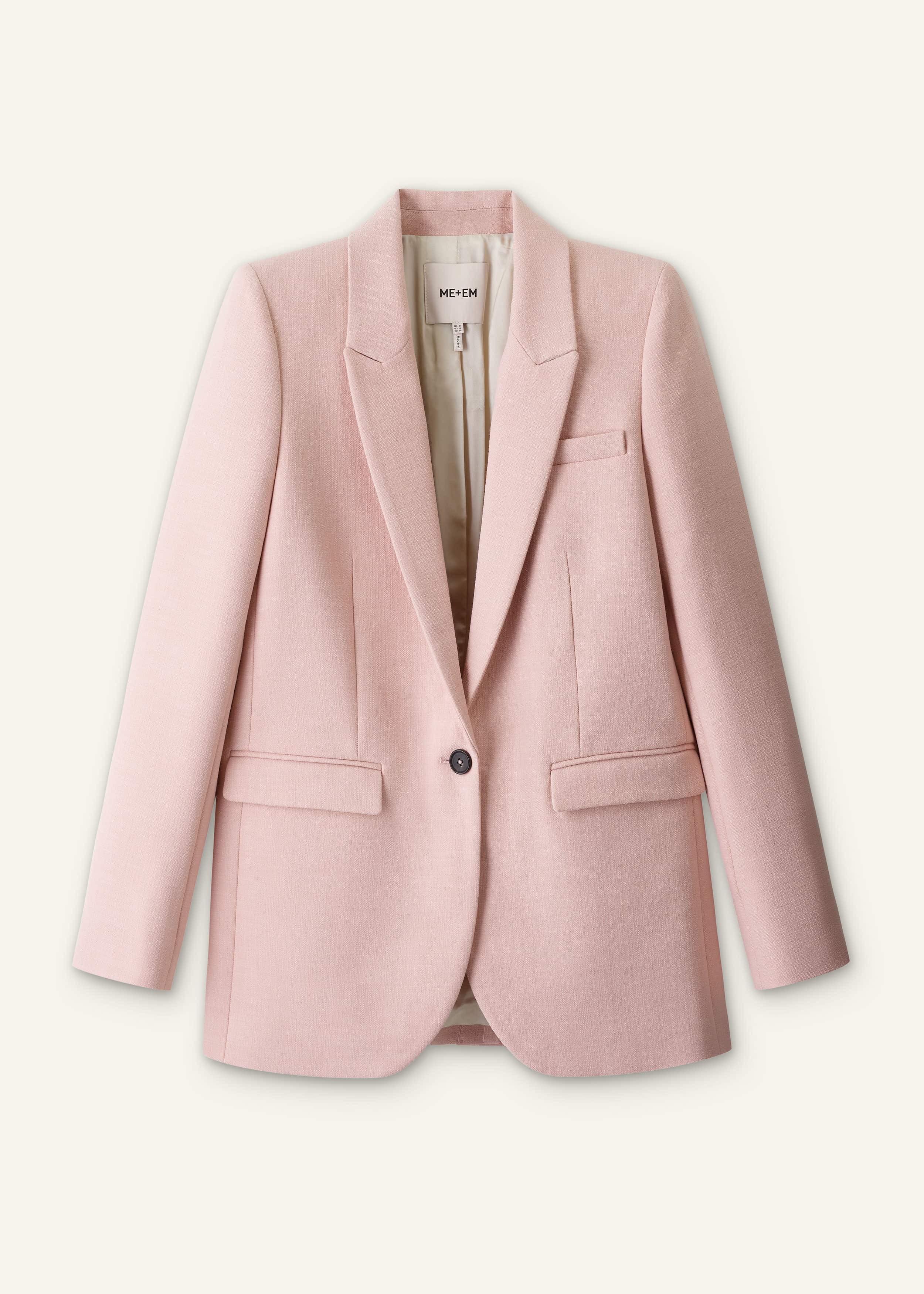 Pink Sharp Shoulder Blazer meandem