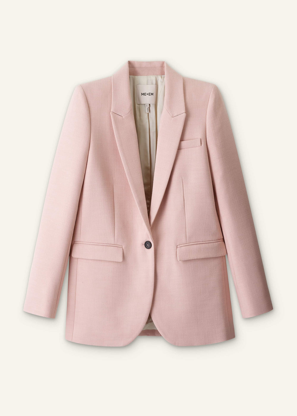 Pink Sharp Shoulder Blazer meandem