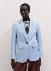 Sky Blue Sharp Shoulder Blazer meandem