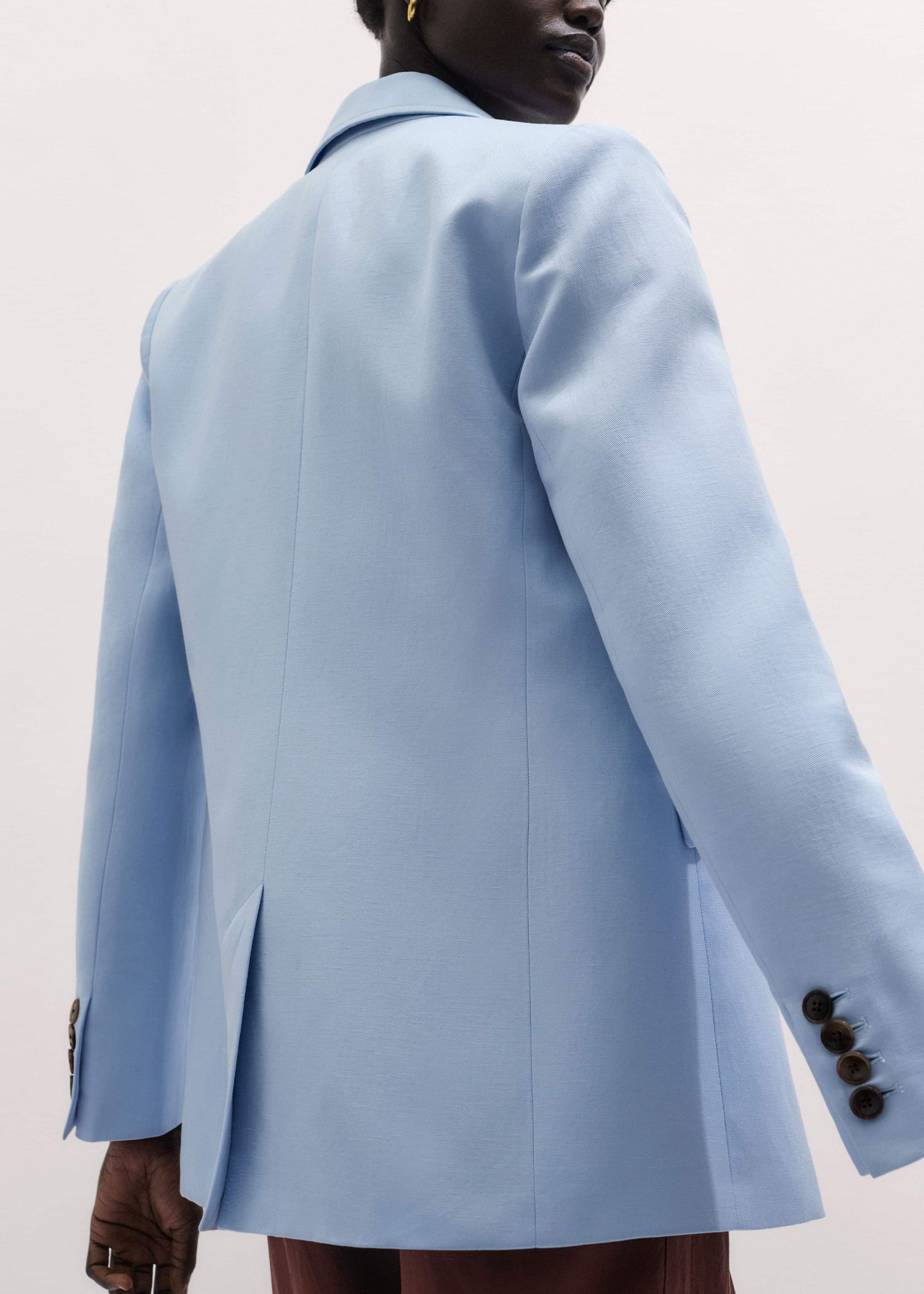 Sky Blue Sharp Shoulder Blazer meandem