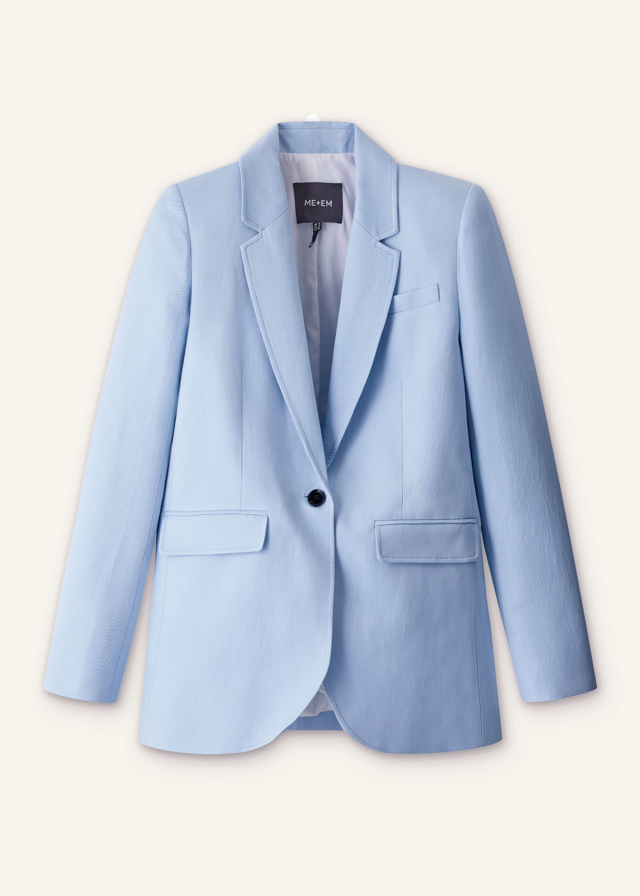 Sky Blue Sharp Shoulder Blazer meandem