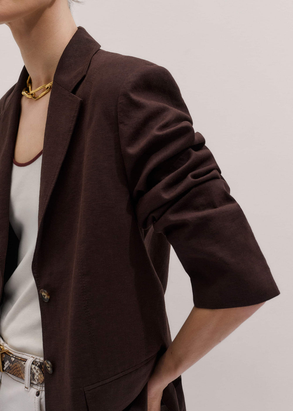 Brown Summer Oversized Blazer meandem