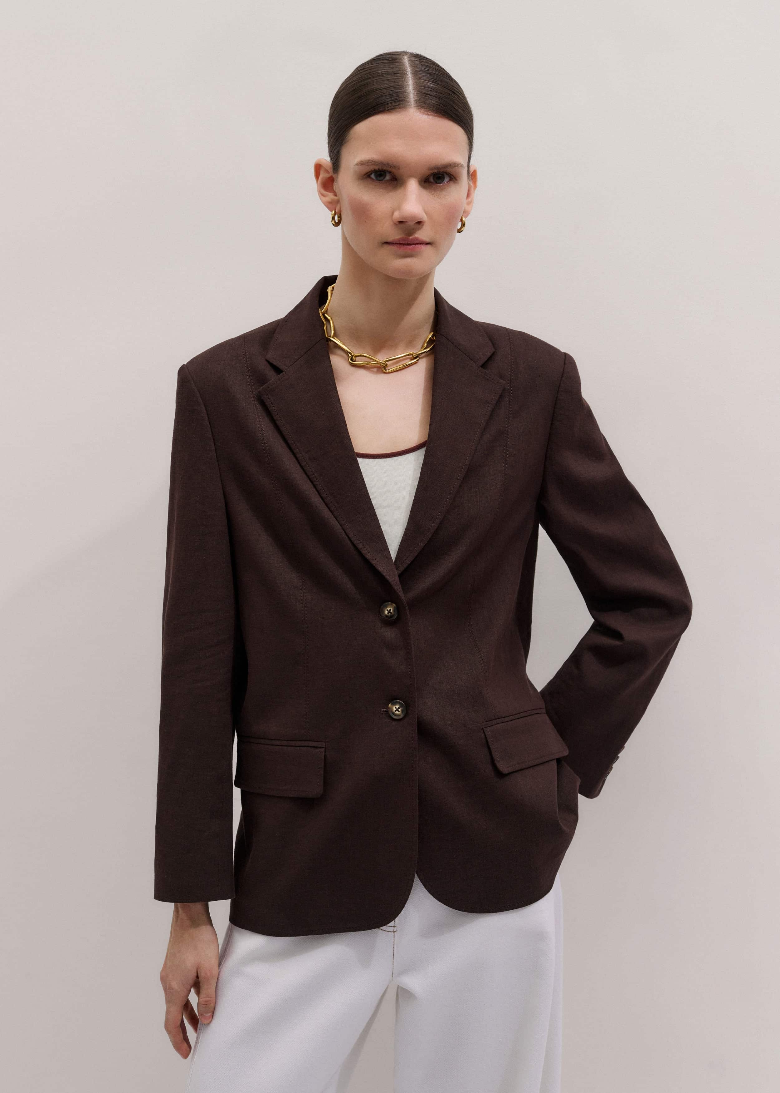 Brown Summer Oversized Blazer meandem
