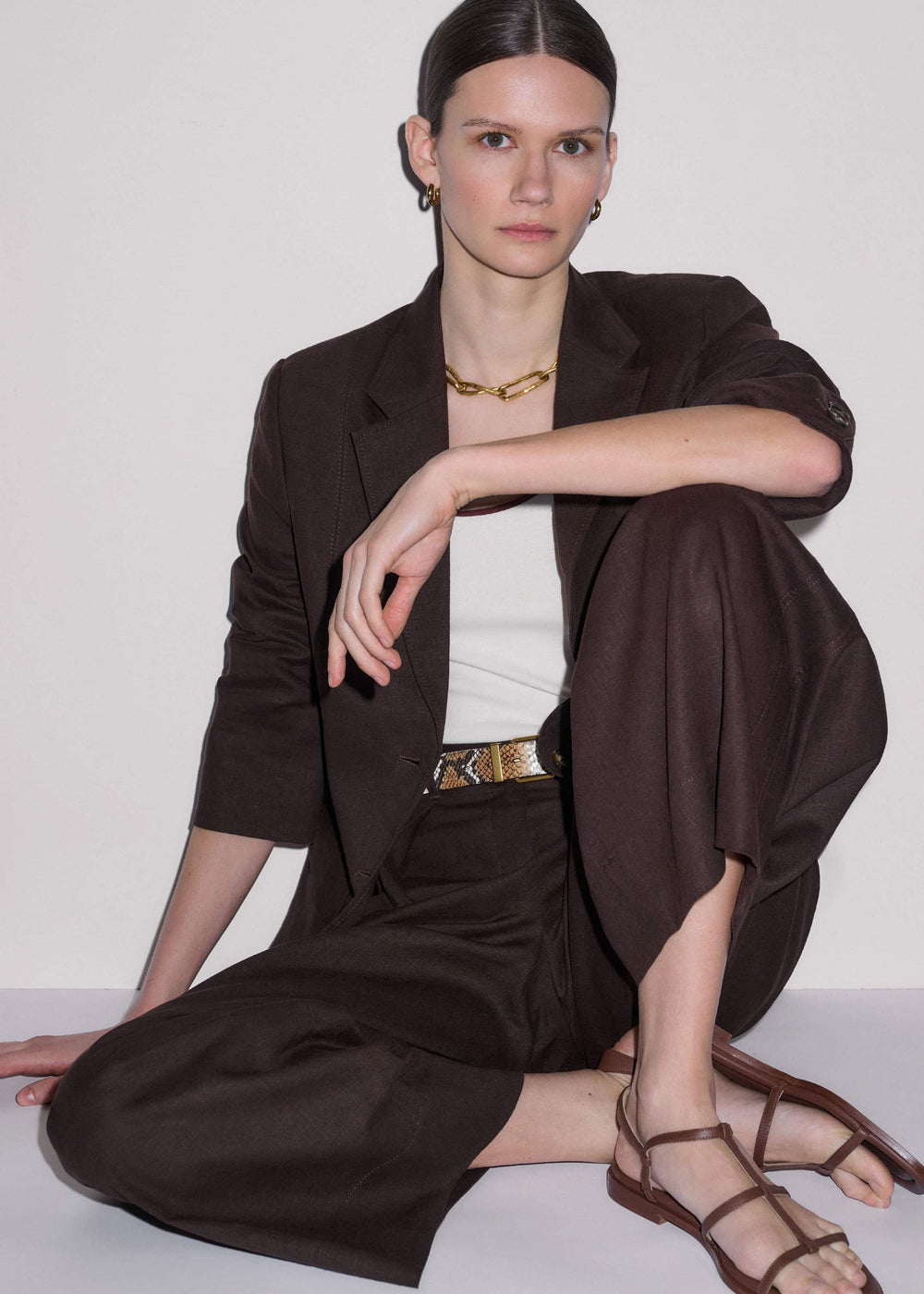 Brown Summer Oversized Blazer meandem