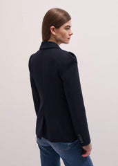 Navy Feminine Sleeve Fitted Blazer meandem